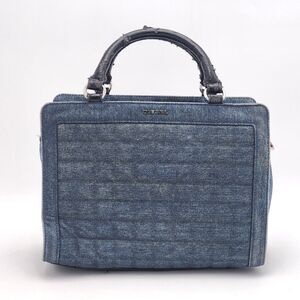 Diesel RARE Y2K Denim Puffy Quilted Tote Bag Dark Wash Blue Black
